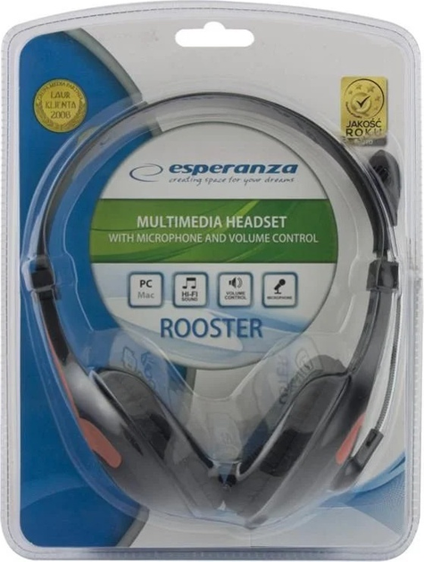 Навушники Esperanza EH158R Rooster Red (5901299908693) - зображення 4
