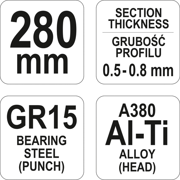Przecinak do montażu profili YATO 280 mm (YT-51311) - obraz 5
