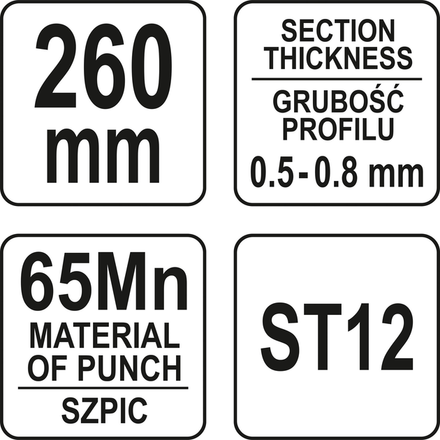 Przecinak do montażu profili YATO 260 mm (YT-51312) - obraz 5
