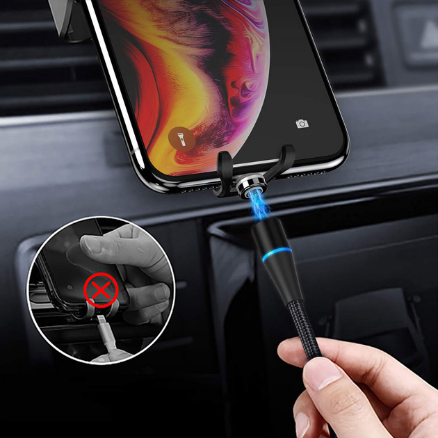 Kabel ColorWay 3 in 1 USB Type-A - Lightning MicroUSB Type-C 1 m Black (CW-CBUU038-BK) (955555906379969) - Outlet - obraz 7