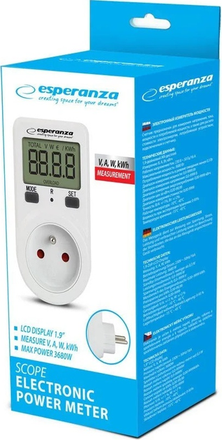 Miernik zużycia energii elektrycznej Esperanza ELA102 Scope (5901299960752) - obraz 5