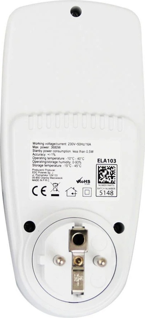Miernik zużycia energii elektrycznej Esperanza ELA103 Orbit (5901299960769) - obraz 4