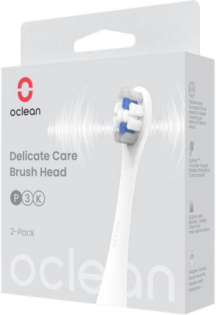 Końcówki do szczoteczki elektrycznej Oclean P3K4 2 szt White - obraz 4
