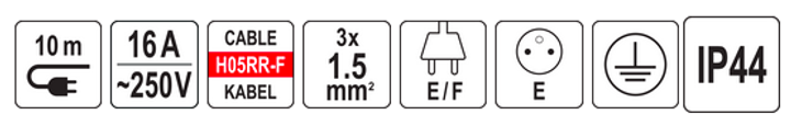 Przedłużacz budowlany YATO 3x1.5 mm2, 10m (YT-81025) - obraz 5