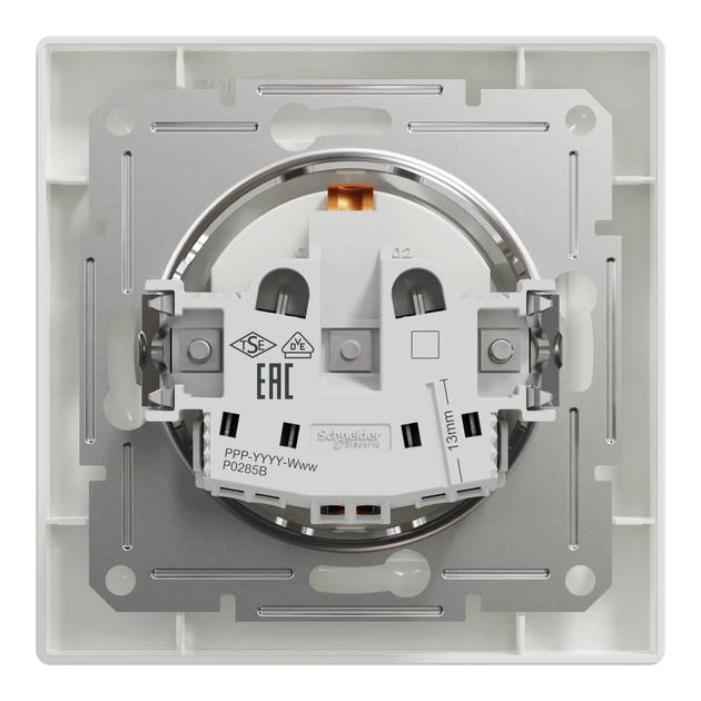 Розетка Schneider Electric Asfora с заземлением белая EPH2900121 - изображение 2
