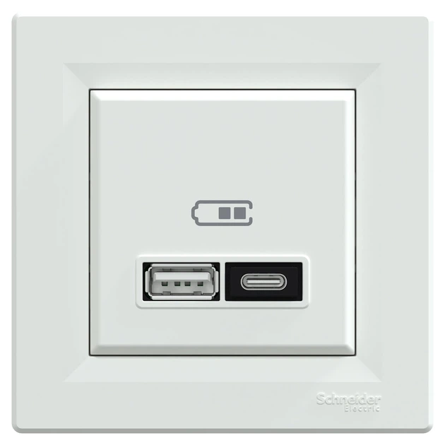 USB розетка Schneider Electric Asfora тип A+C, 21 Вт біла EPH2700521 - изображение 7