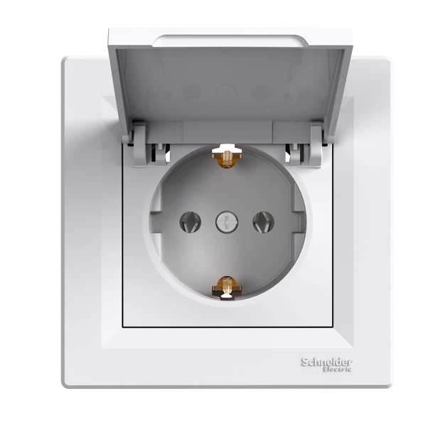 Розетка Schneider Electric Asfora с крышкой с заземлением белая EPH3100121 - Фото 1 Розетка Schneider Electric Asfora с крышкой с заземлением белая EPH3100121 - изображение 1