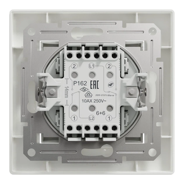 Переключатель двухклавишный Schneider Electric Asfora белый EPH0600121 - изображение 5