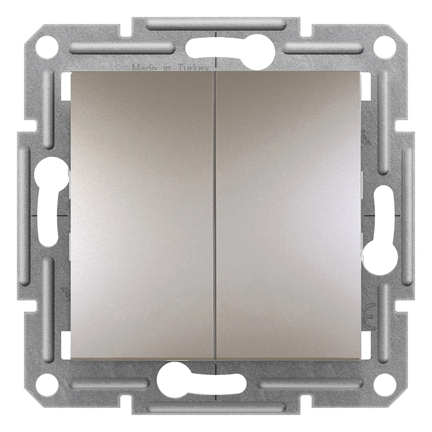 Выключатель двухклавишный Schneider Electric Asfora бронза EPH0300169 - Фото 1 Выключатель двухклавишный Schneider Electric Asfora бронза EPH0300169 - изображение 1