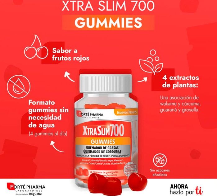 Харчова добавка Forte Pharma Laboratoires Xtraslim 700 60 желейок (8470002072107) - зображення 2