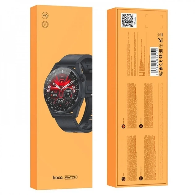 Розумний смарт-годинник Hoco Y9 Smart Watch електронний наручний смарт-годинник із функцією приймання дзвінків чорний - зображення 8
