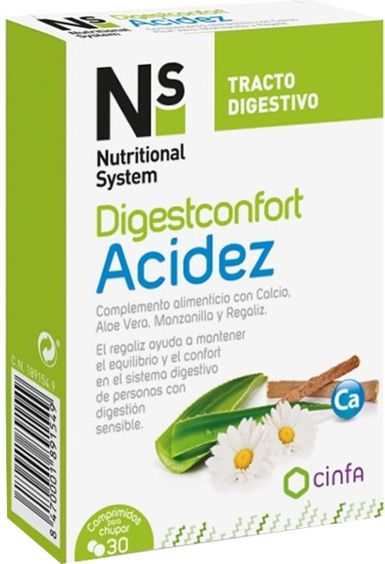 Харчова добавка NS Cynfa Nutritional System Digestcomfort Acidez 30 таблеток (8470001891549) - зображення 1