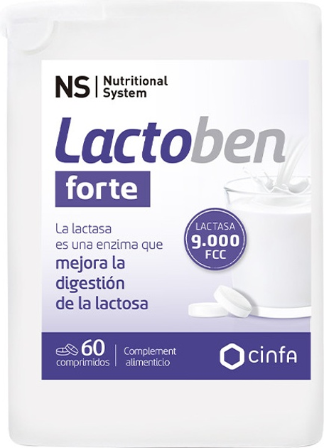 Suplement diety NS Cynfa Nutritional System Digestcomfort Lactoben Forte 60 tabletek (8470001920065) - obraz 2