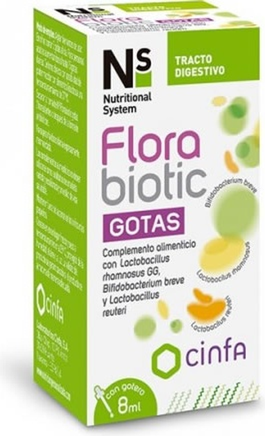 Suplement diety w kroplach Nutritional System Florabiotics Gotas 8 ml (8470001953353) - obraz 1