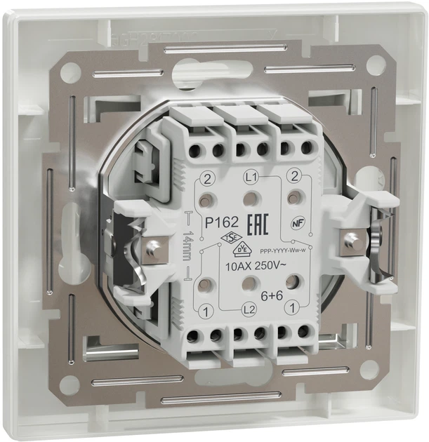Перемикач 2-клавішний Schneider Electric Asfora самозажимний білий EPH0600121 - Фото 2 Перемикач 2-клавішний Schneider Electric Asfora самозажимний білий EPH0600121 - зображення 2