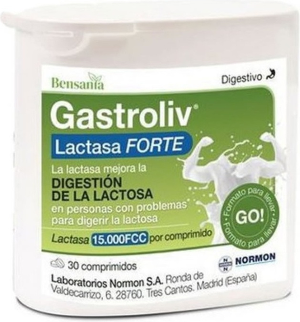 Харчова добавка Lab. Normon Bensania Gastroliv Lactase Forte 30 таблеток (8435232360936) - зображення 1