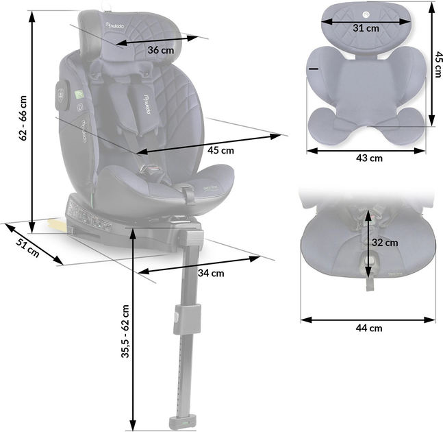 Автокрісло Nukido Aero Line 0-36 кг ISOFIX Чорно-синє (5903890626686) - зображення 10