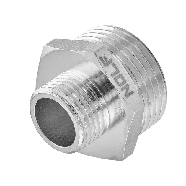 Ніпель редукційний Nolf NFC.N0206-N-1/2"x1/4" нікельований (NF3081) - зображення 4