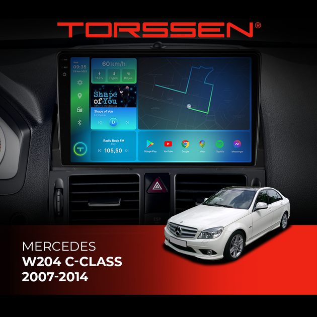 Штатная магнитола Torssen 2K Mercedes W204 C-class 07-14 F9464 4G Carplay DSP - Фото 2 Штатная магнитола Torssen 2K Mercedes W204 C-class 07-14 F9464 4G Carplay DSP - изображение 2