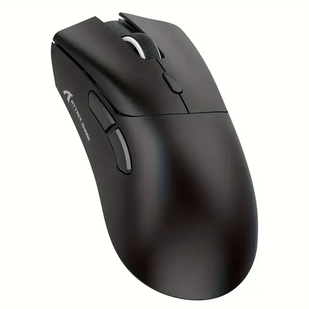 Черная игровая мышь ATTACK SHARK R1 (PAW3311, 18 000 DPI, 2.4G/Bluetooth/USB-C, 55 г) - Фото 1 Черная игровая мышь ATTACK SHARK R1 (PAW3311, 18 000 DPI, 2.4G/Bluetooth/USB-C, 55 г) - изображение 1