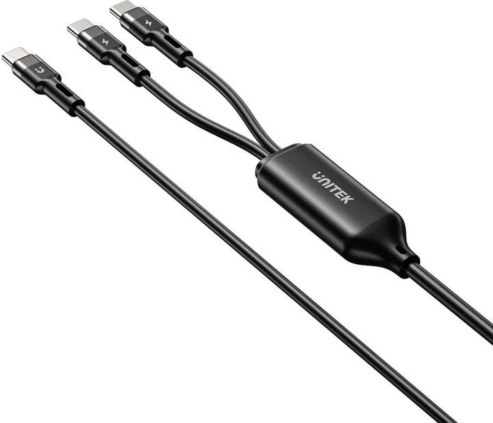 Kabel Unitek USB-C - 2x USB-C 1.8 m Black (C14146ABK01-1.8M) - obraz 2