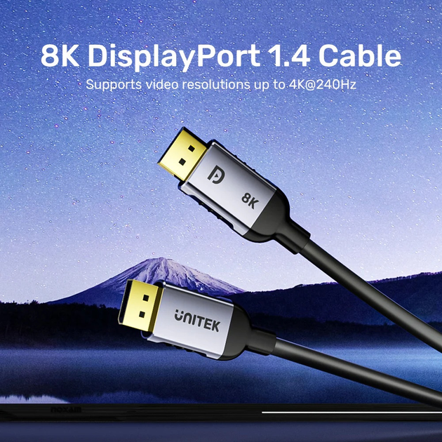 Kabel Unitek DisplayPort - DisplayPort 1 m Space Grey (C1628GY01-1M) - obraz 4