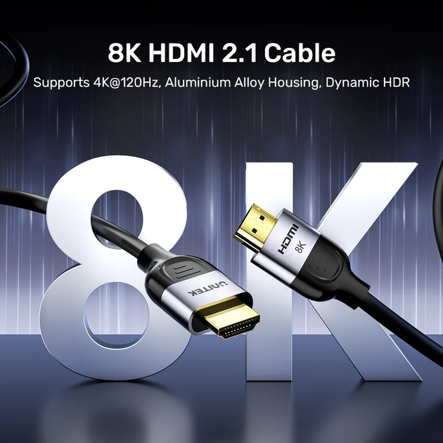 Kabel Unitek HDMI - HDMI 1 m Space Grey (C11086GY01-1M) - obraz 3