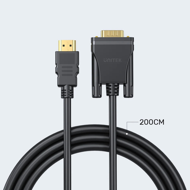 Kabel Unitek HDMI - VGA 2 m Black (V1185A01) - obraz 12