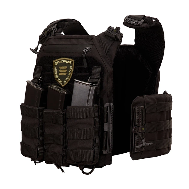 Плитоноска Warmor Gen.3 Pro Max. Система быстрого сброса. (Комплект 7 подсумков). Цвет Черный - изображение 4