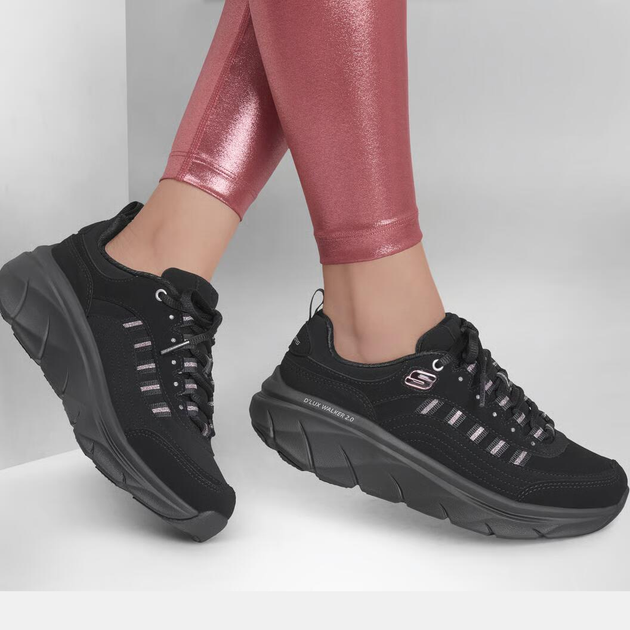 Жіночі кросівки Skechers D`lux Walker 2.0 Golden Step 150106-BKRG 43 Чорні (197976804920) - зображення 2