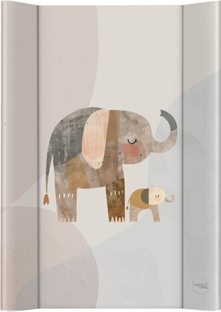 Mata do przewijania Ceba Baby Basic twarda Elephant Family 50 x 70 cm (5907672345130) - obraz 1
