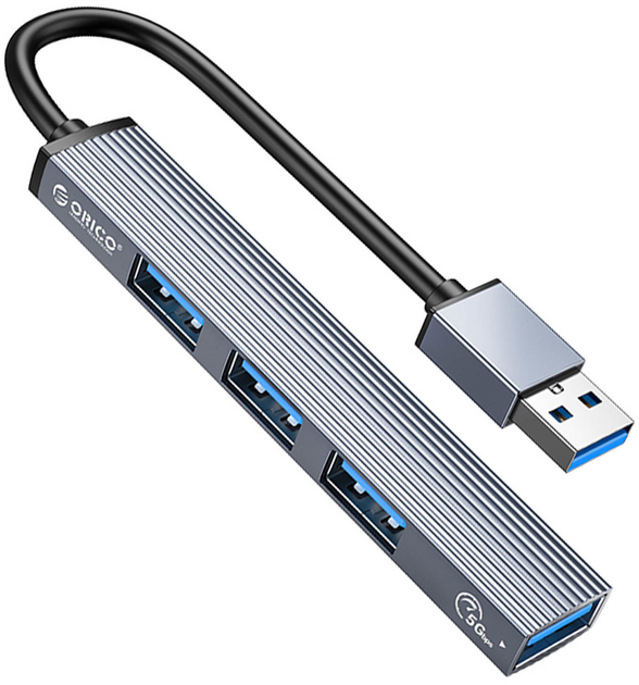 Hub USB Orico 1 x USB-A 3.1, 3 x USB-A 2.0 5Gbps (AH-A13-GY-EP-HW) - obraz 1