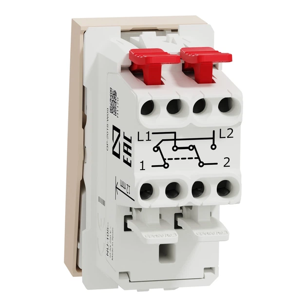 Переключатель перекрёстный Schneider Electric Unica New 1 модуль бежевый NU310544 - Фото 2 Переключатель перекрёстный Schneider Electric Unica New 1 модуль бежевый NU310544 - изображение 2