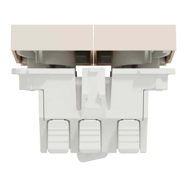 Переключатель двухклавишный Schneider Electric Unica New 2 модуля бежевый NU321344 - изображение 4
