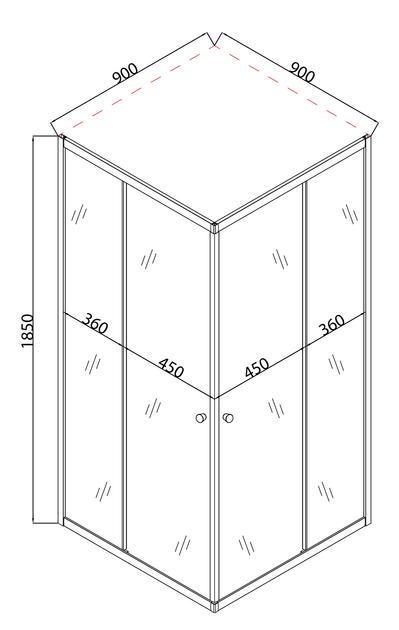 Душова кабіна без піддону Mixxus CUBIC SC01-90x90x185-TR GRAPHITE прозоре скло 4мм (MI6907) - зображення 7