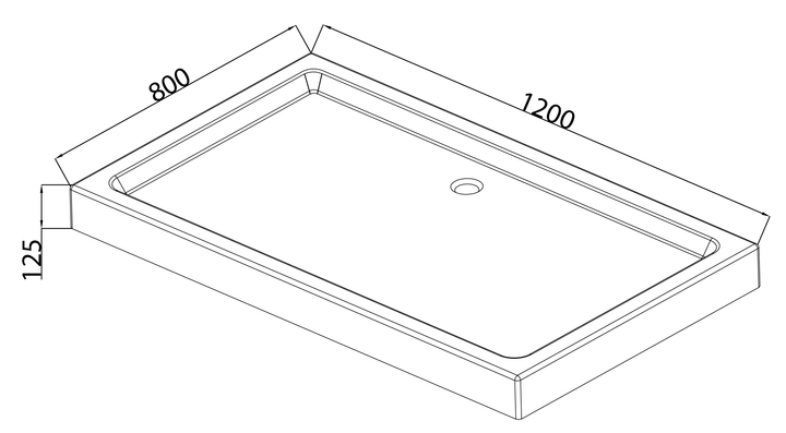 Душовий піддон з сифоном Mixxus HARD ST01-120x80x13 діаметр зливу 52 мм (MI6919) - зображення 4