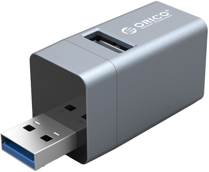 USB-хаб Orico Mini 1 х USB-A 3.0, 2 х USB-A 2.0 5Gbps (MINI-U32L-GY-BP) - зображення 1