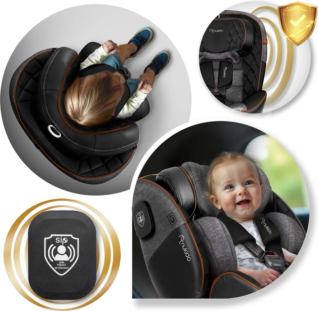 Fotelik samochodowy Nukido Prestige Line 0-36 kg ISOFIX Czarno-szary (5903890626631) - obraz 5