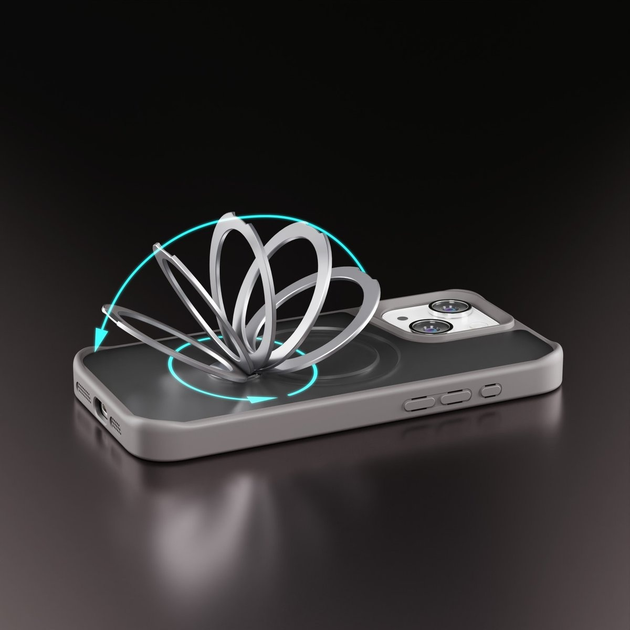 Etui plecki Etteri Matt Mag Ring do Apple iPhone 14 6.1 Grey (5906961960122) - obraz 10