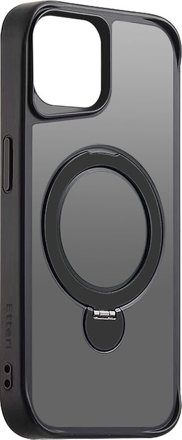 Etui plecki Etteri Matt Mag Ring do Apple iPhone 15 6.1 Black (GSM190645) - obraz 2