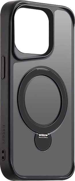 Etui plecki Etteri Matt Mag Ring do Apple iPhone 15 Pro 6.1 Black (GSM190646) - obraz 2