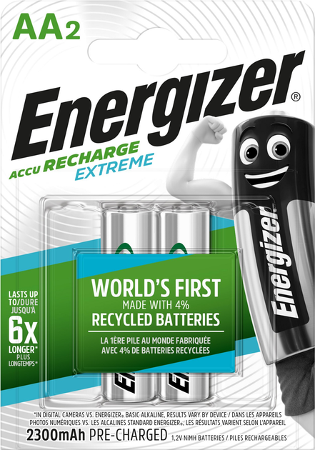Акумулятор Energizer Extreme АА 2300 мАг 2 шт (7638900416886) - зображення 1