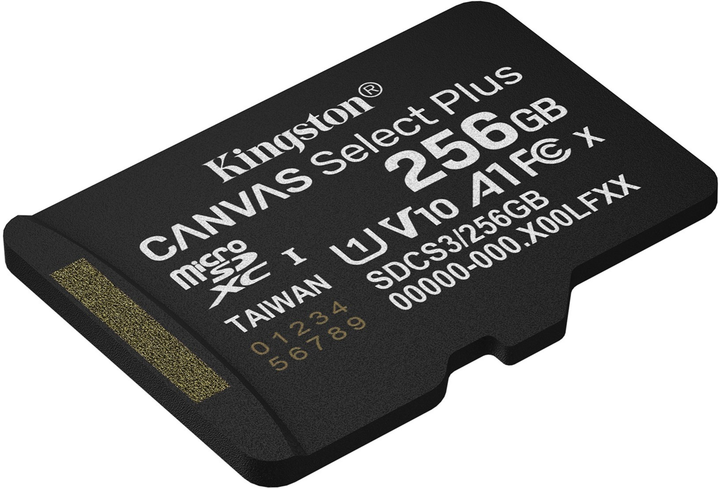 Карта пам'яті Kingston Canvas Select Plus Gen3 microSDXC 256GB Class 10 UHS-I U1 V10 A1 (SDCS3/256GBSP) - зображення 2