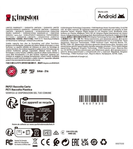 Карта пам'яті Kingston Canvas Select Plus Gen3 microSDXC 256GB Class 10 UHS-I U1 V10 A1 (SDCS3/256GBSP) - зображення 4
