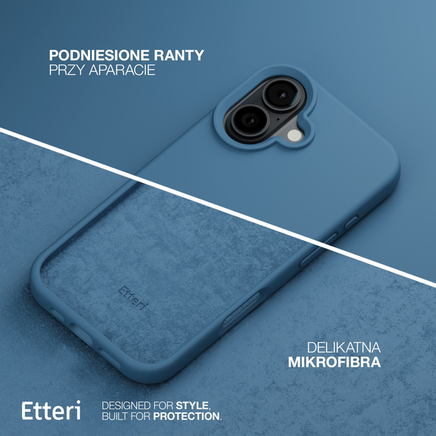 Панель Etteri Silicone Case do Apple iPhone 16 Plus 6.7 Dark blue (GSM187061) - зображення 4