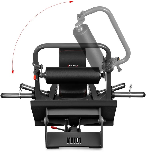 Maszyna do ćwiczeń mięśni pośladków HMS MHT01 Hip Thrust z wolnym ciężarem (5907695512281) - obraz 4