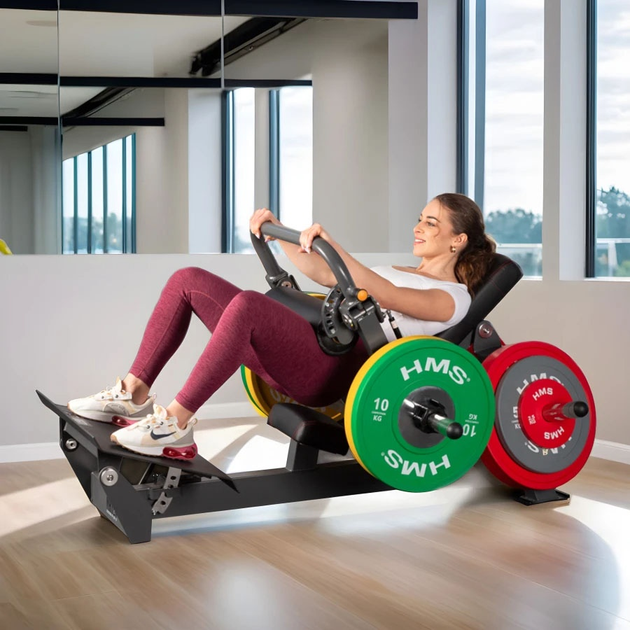 Maszyna do ćwiczeń mięśni pośladków HMS MHT01 Hip Thrust z wolnym ciężarem (5907695512281) - obraz 6
