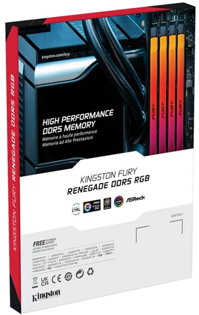 Pamięć RAM Kingston Fury DDR5-6400 65536MB PC5-51200 (Kit of 2x32768) Renegade RGB Black (KF564C32RSAK2-64) - obraz 5