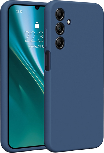 Etui plecki Etteri Silicone Case do Samsung Galaxy A25 5G global Dark blue (GSM183461) - obraz 1
