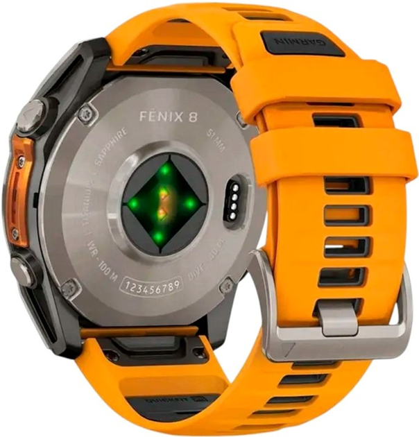Smartwatch Garmin fenix 8 51mm AMOLED Sapphire Titanium with Spark Orange and Graphite Silicone Band (010-02905-11) - obraz 12